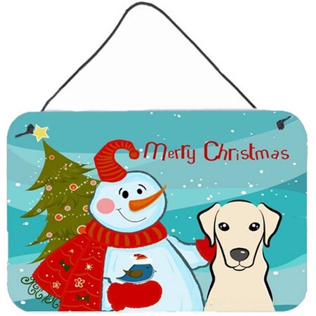 Carolines Treasures Snowman With Yellow Labrador Wall and Door Hanging Prints BB1842DS812